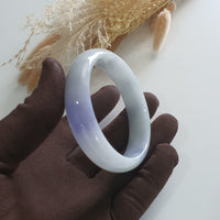 Translucent Blue Lavender Jadeite Bangle (JAC002611) 6
