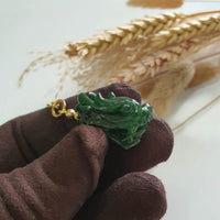 Translucent Icy Green Jadeite “Dragon’s Gaze” Pendant (SJD000325) 6