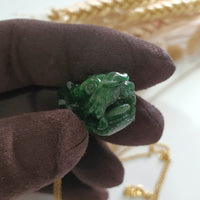 Translucent Icy Green Jadeite “Dragon’s Gaze” Pendant (SJD000325) 8