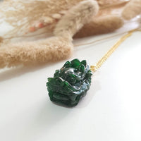 Translucent Icy Green Jadeite “Dragon’s Gaze” Pendant (SJD000325) 2