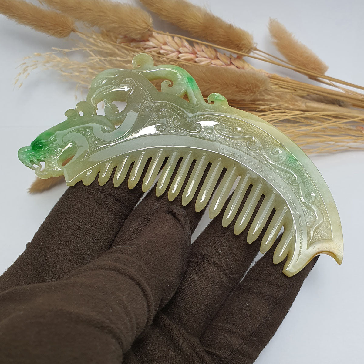 Translucent Duo colour Jadeite “Comb of Celestial Union” (SJK000099) 1