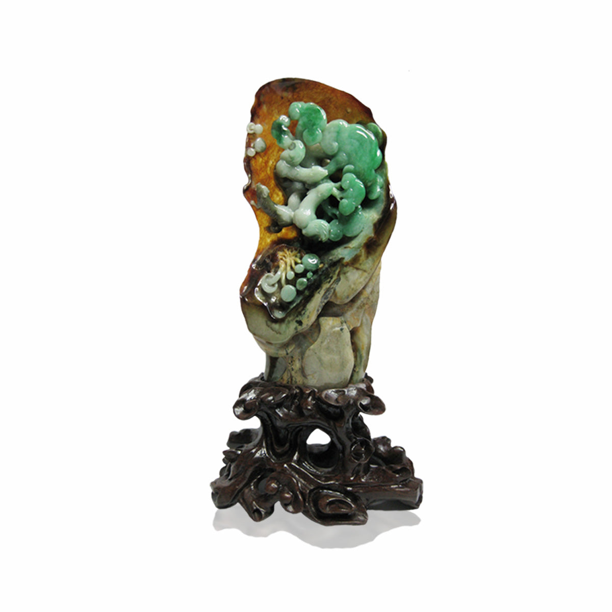 Translucent Tri-Colour Jadeite “Auspicious Ruyi” Ornament 1
