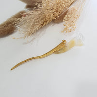 Highly Translucent Icy and Yellow Jadeite “Golden Phoenix” Hairpin (SJK000274) 10