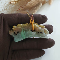 Translucent Tri-colour Jadeite "Celestial Dragon” Pendant (SJK000441) 2